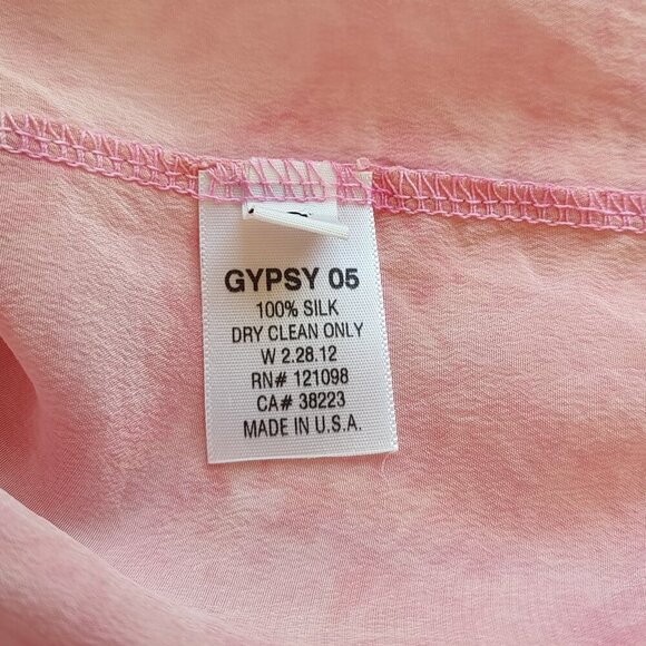 Gypsy 05 Silk Split-Back Ruffle Tank Top  Pastel Ombre Tie-Dye USA Women's Small - Picture 6 of 6